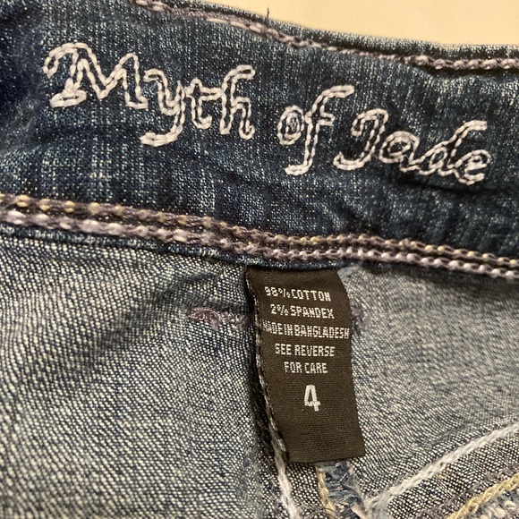 Myth of Jade denim stretchy shorts with thread details - Picture 6 of 9